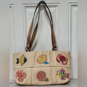 Rosetti coastal rattan style shoulder bag purse